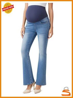 Over The Belly Slim Stretch Flare Maternity Jeans Bell Bottoms Work Pants